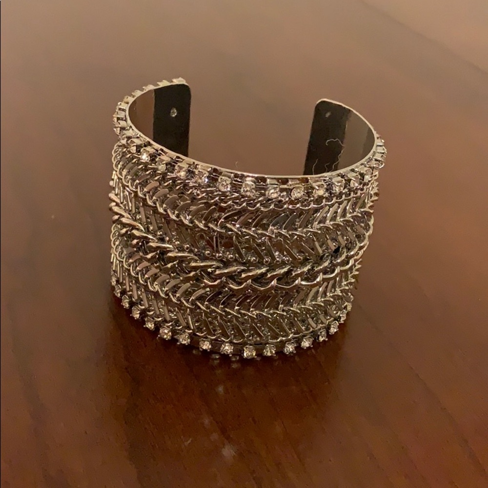 Silver chain cuff bracelet